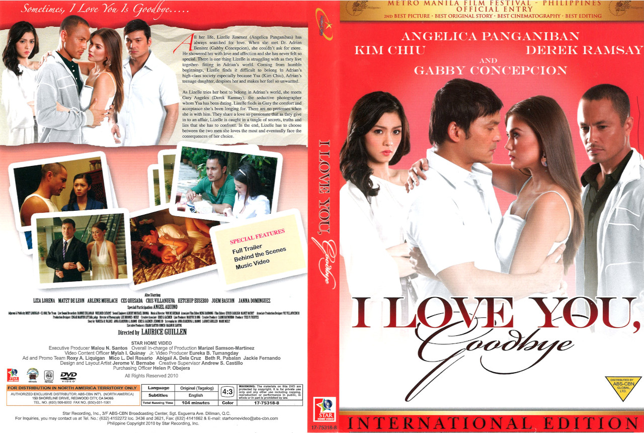 Filipino Tagalog Movies on DVD For Sale: I Love You, Goodbye